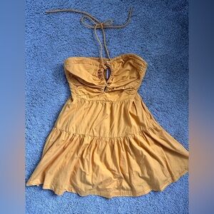 Anthroplogie Emily Halter Dress Orange